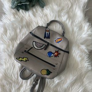 Patchwork Silver Mini Backpack